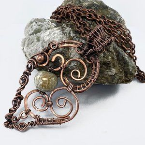Unique vintage copper wire necklace